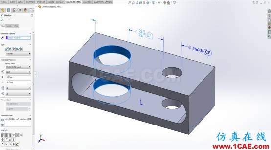 SolidWorks MBD:符合ASME Y14.5-2009標準的連續(xù)特征公差標注solidworks simulation應用技術圖片3