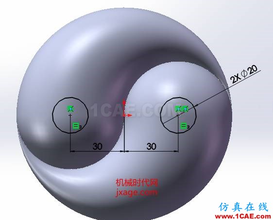 SolidWorks如何通過掃描創(chuàng)建太極圖？solidworks simulation培訓教程圖片14